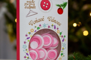 Mýdlové knoflíky do šatníku s vůní Anglická růže - vánoční edice